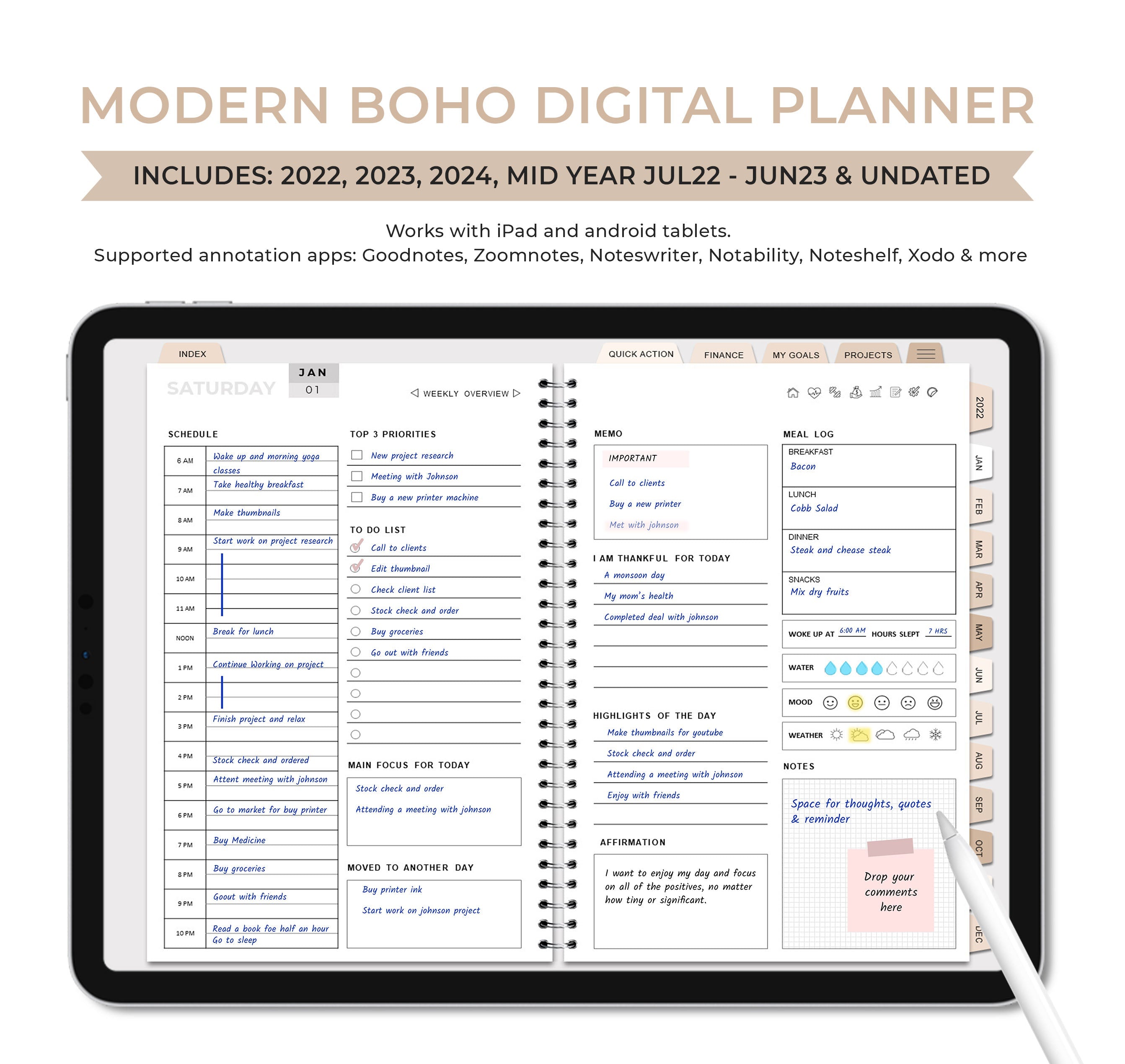 MODERN BOHO DIGITAL PLANNER